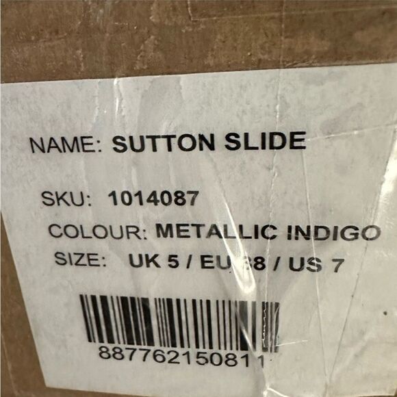 Saint + Sofia Sutton Slide double Strap Sandals Metallic Indigo Women’s Size 7 - Picture 10 of 10